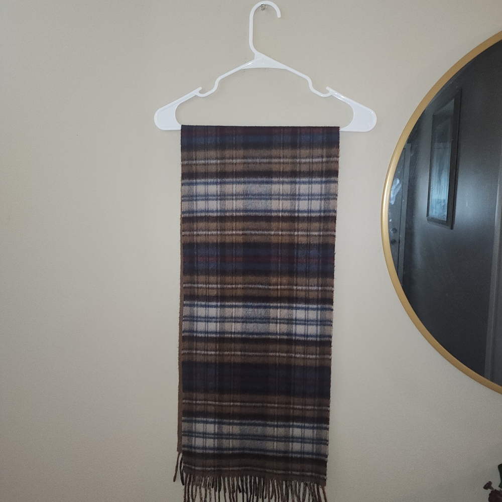Daks Of London Two Sided, Brown And Tan Wool Scarf